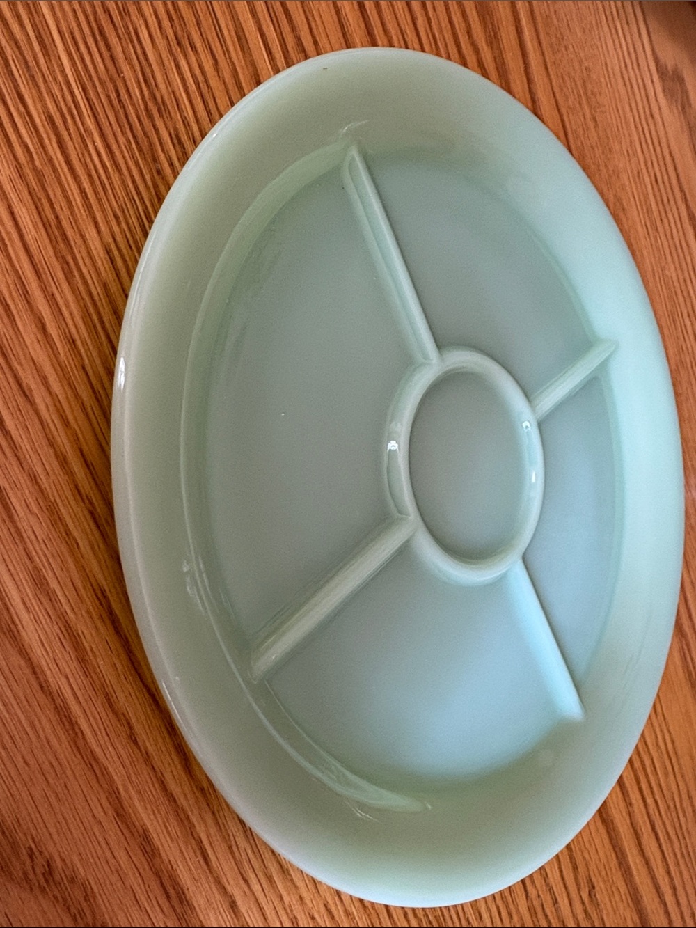 Fire King Jadite 5-Section Serving Tray Plate Anchor Hocking 4A.